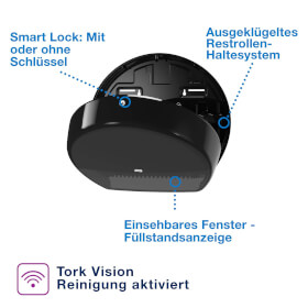 Toilettenpapierspender T1 Tork Spender für Jumbo Großrollen-Toilettenpapier, Kunststoff,