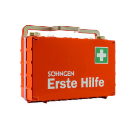 Söhngen Erste Hilfe Koffer DYNAMIC - GLOW L orange mit Füllung gemäß DIN 13169