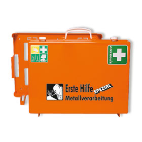 Erste - Hilfe - Koffer SÖHNGEN Spezialausführung mit Zusatzbefüllung für Metallverarbeitung