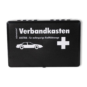 Kfz - Verbandkästen AUSTRIA schwarz für zweispurige Fahrzeuge