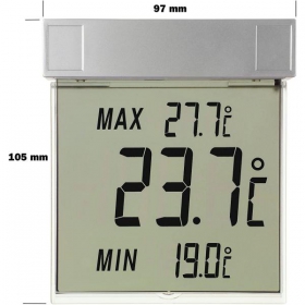 TFA Digitales Fenster-Thermo-Hygrometer VISION Digitales Thermometer fr Fensterscheiben