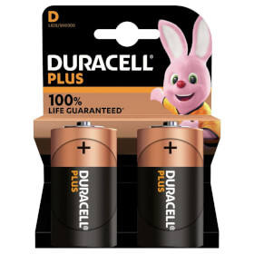 Duracell Plus +100% Alkaline - Batterie D (MN1300 / LR20) 1.5 V