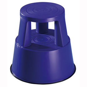 Wedo Rollhocker Step Kunststoff Elefantenfu blau, Tragkraft 150 kg, mit dickem Gummistandring