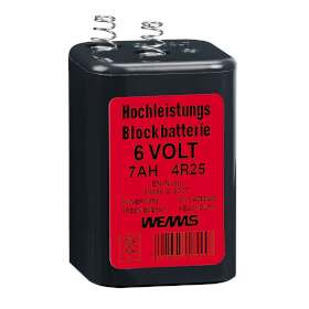 Wemas Batterie Zink / Kohle grey 4R25 7 Ah 6V Blockbatterie fr Warnleuchten