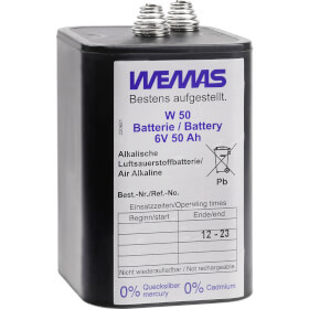 Wemas Batterie Luftsauerstoff 50 Ah 6V Blockbatterie fr Warnleuchten