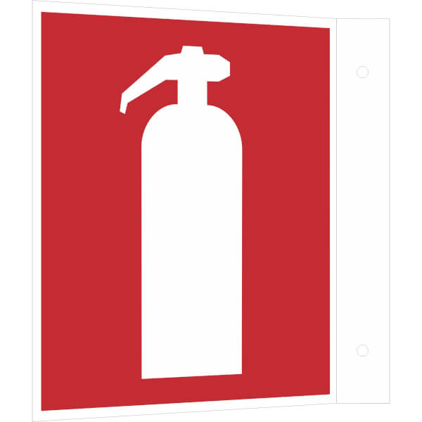 Brandschutzschild - Fahne - langnachleuchtend Feuerlöscher (International)