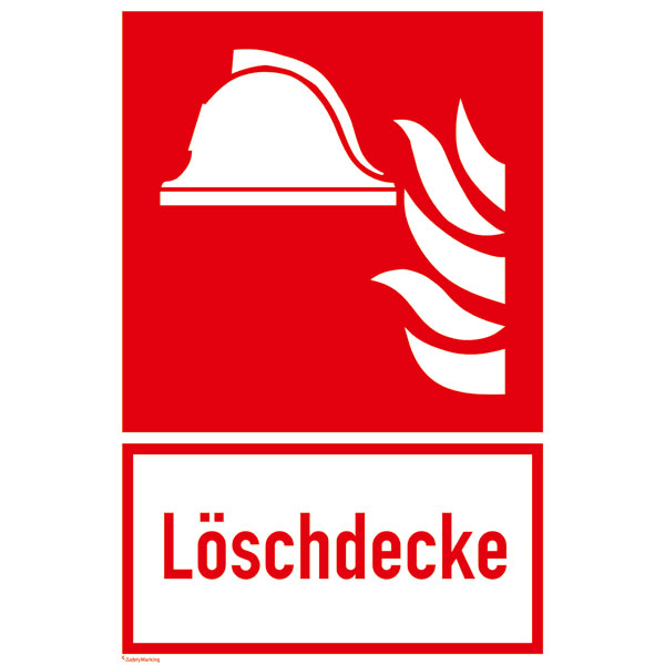 Brandschutz - Kombischild - nachleuchtend Mittel und Geräte zur Brandbekämpfung - Löschdecke