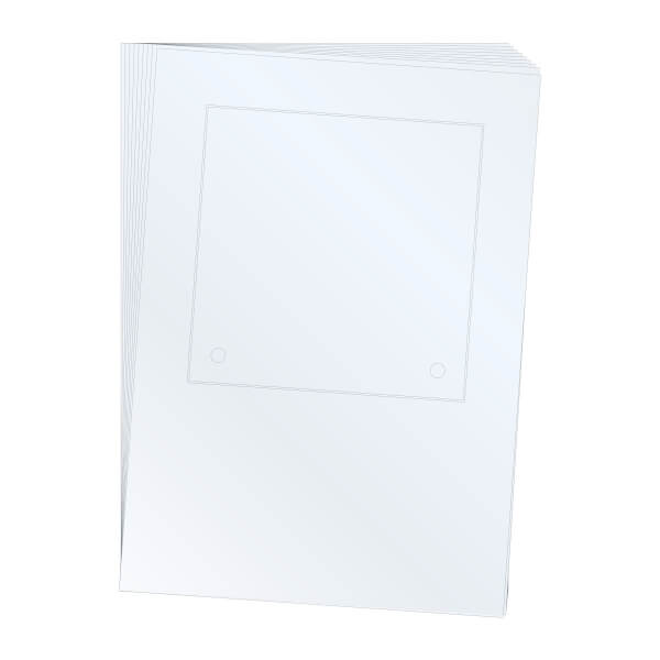 Beschriftungseinlagen aus glasklarer Polyesterfolie Bogenformat A4, vorgestanzt zum einfachen Herauslösen