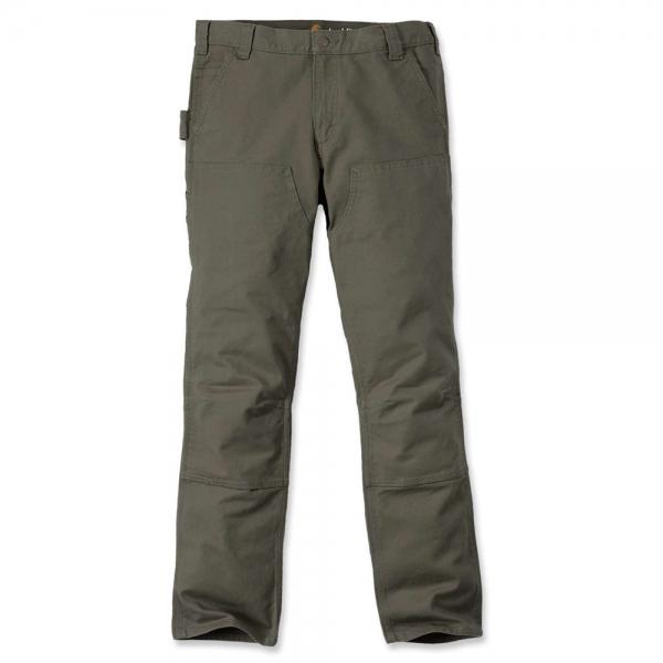 Carhartt Arbeitshose Rugged utility double front grün mit Werkzeug - Taschen, dreifache Hauptnähte