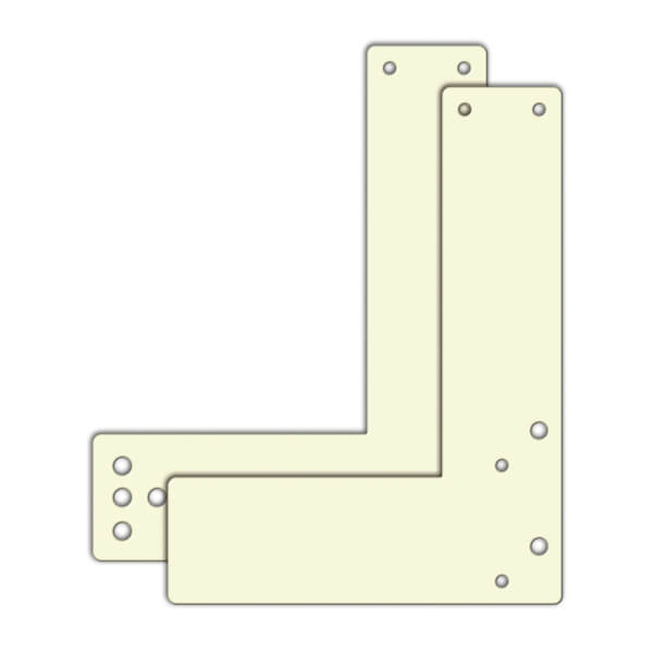 GfS Montageplatte für GfS EH - Türwächter für die Montage an Glasrahmentüren (lang), winkelform