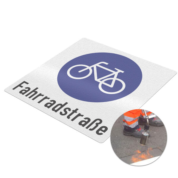 Premark thermoplastische Bodenmarkierung Fahrradstraße VZ 244.1