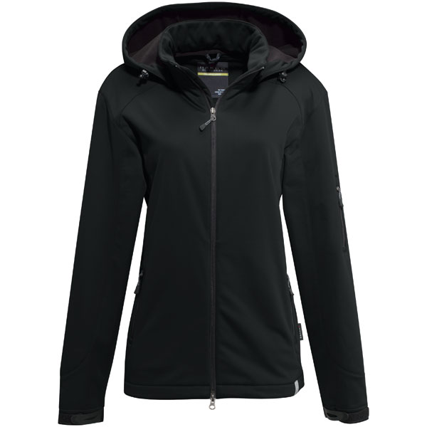 Hakro Damen Softshell Jacke Alberta schwarz atmungsaktiv, wasserabweisend, winddicht, abnehmbare Kapuze Hakro Damen Softshell Jacke Alberta schwarz atmungsaktiv, wasserabweisend, winddicht, abnehmbare Kapuze