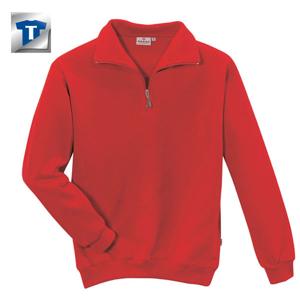 Arbeitspullover Online Shop Hakro Zip Sweatshirt schwarz aus strapazierfähigem