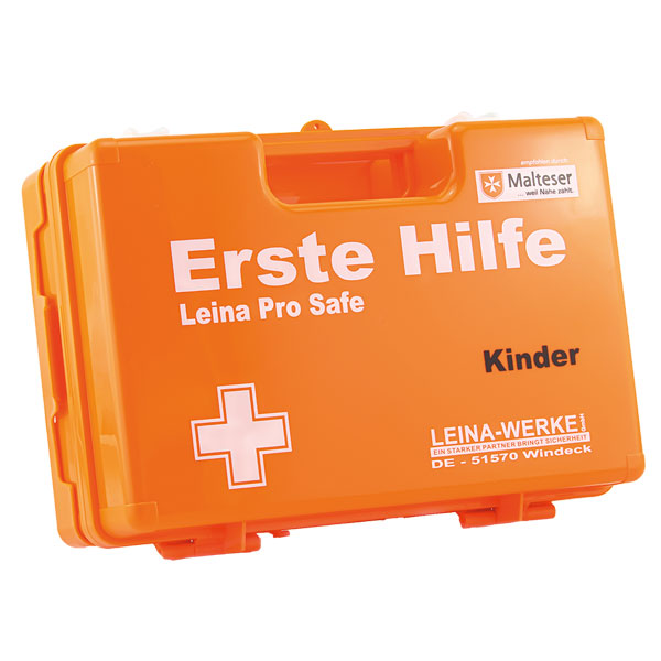 Erste Hilfe-Koffer SAN Pro Safe Kinder orange mit Füllung nach DIN