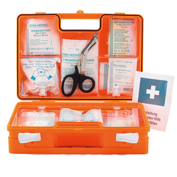 Erste Hilfe-Koffer SAN Pro Safe Kinder orange mit Füllung nach DIN 13157  plus branchenspezifischer Zusatzausstattung kaufen