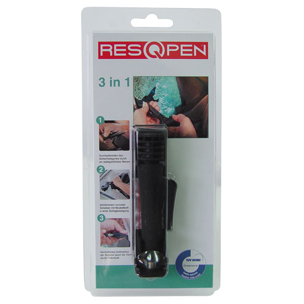 RESQPEN Safety Pen als Alternative zum Rettungshammer für das Zertrümmern  von Autoscheiben im Notfall mit Gurtschneider kaufen
